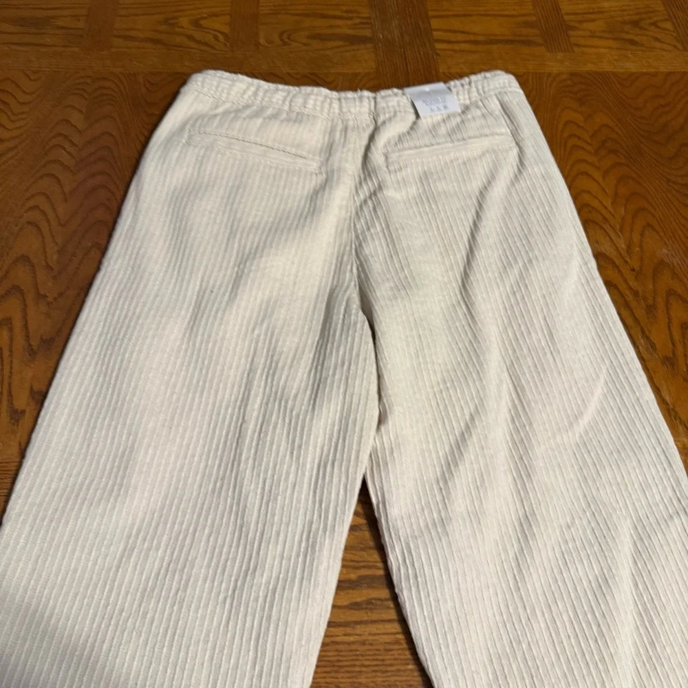 Zara Man Textured Cotton Relaxed Fit Drawstring Pants in Cream Sz L NWT Resort